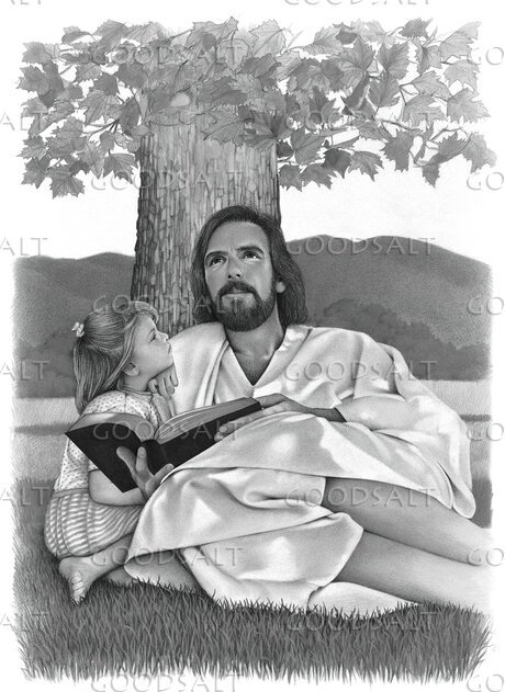 Jesus Reads With Child