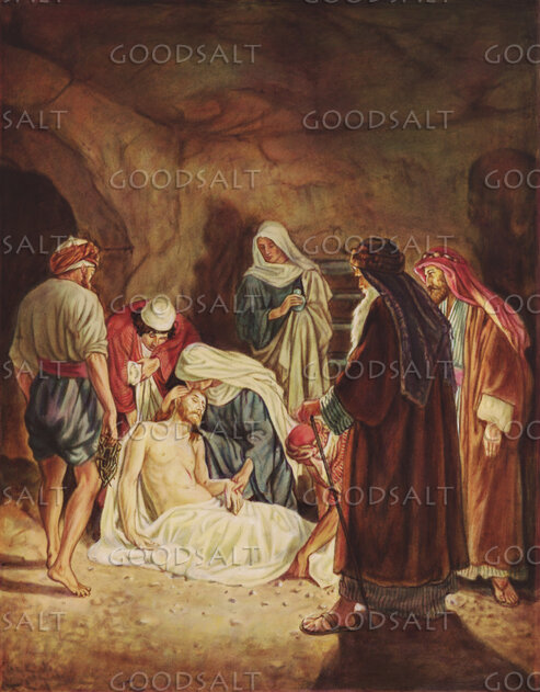 Joseph of Arimathea Lays Jesus' Body in His Tomb
