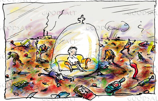 Person Protected From Disaster in Bell Jar