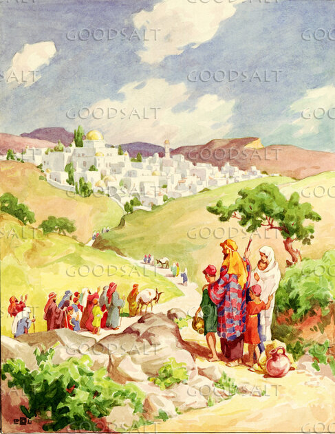 Pilgrims on Way to Temple