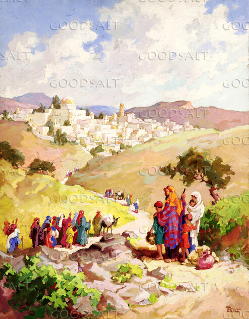 Pilgrims on Way to Temple