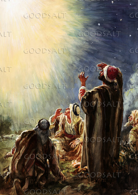 Shepherds on Hillside at Bethlehem
