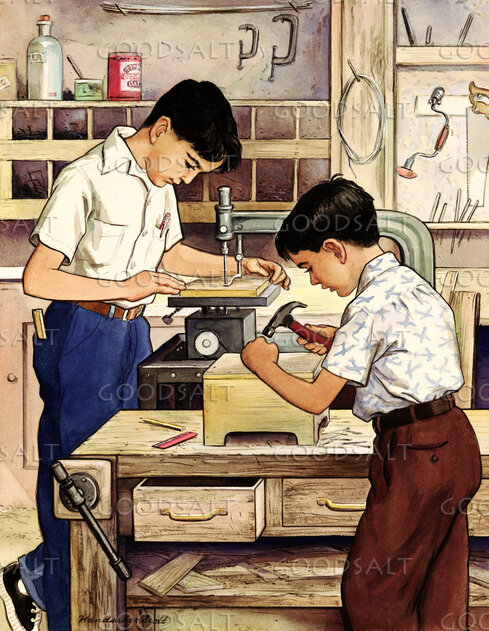 Two Boys in Workshop