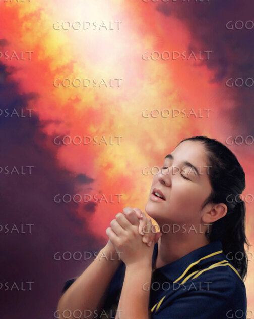 Woman Prays in Presence of Fire of God