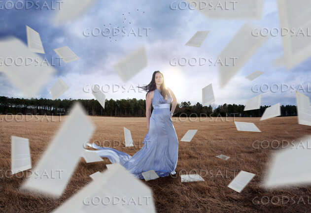 Woman With Bible Pages