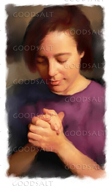Young Woman Prays