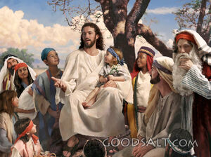 Jesus Preaches to a Crowd