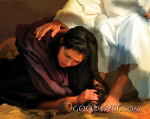 Mary Washes Jesus Feet With Her Hair