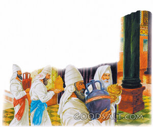 Priests Carry Sacred Vessels into Solomon’s Temple