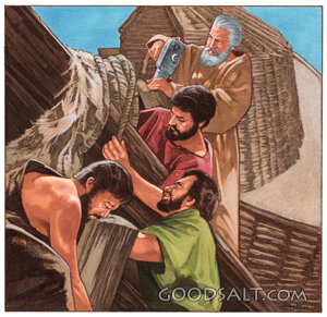 Noah and His Sons Building the Ark