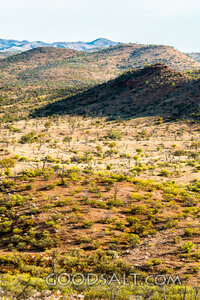 An outback dry rolling hills landscape.