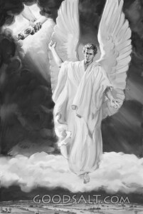 Angel Pointing to Sealed Scroll