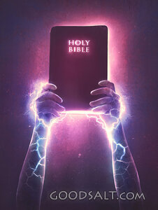 Bible with lightning and cracks