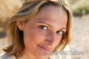 Blond Woman Subtle Smile