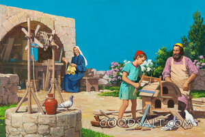 Boy Jesus Helps With Carpentry