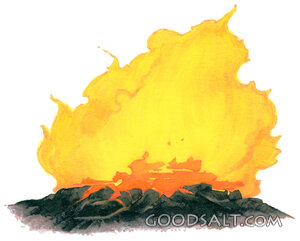 Altar Fire on Burning Coals