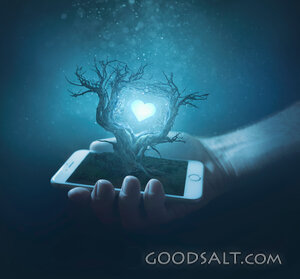 Cell phone and tree heart