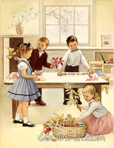 Children Fixing Nature Table