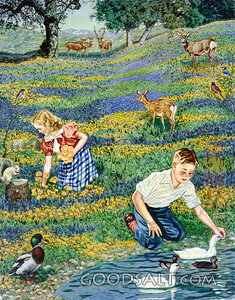 Children in Heaven - Retro Art