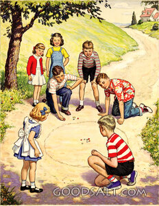 Children Playing Marbles