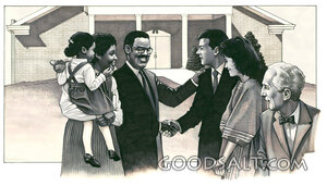 Pastor Welcoming a New Church Family