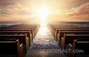 Church Pews at Sunrise