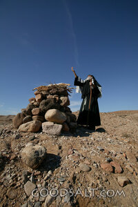 Patriarch Praying Beside a Stone Altar