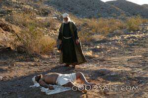 The Good Samaritan Sees the Wounded Man