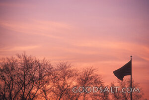 American Flag at Sunset