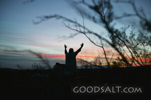 Hands Raised at Dawn in Worship