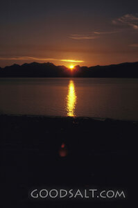 Sunset Reflection Over Mountain Lake