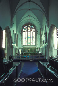 Gothic Church Sanctuary with Altar Cross
