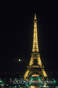 Eiffel Tower Illuminated at Night