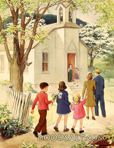 Family Going to Church