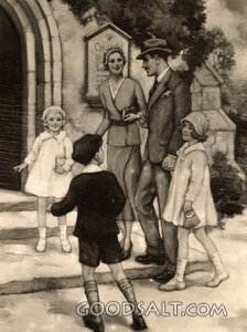 Family Going to Church