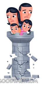 Family in Crumbling Castle