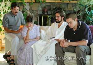 Family Praying With Jesus