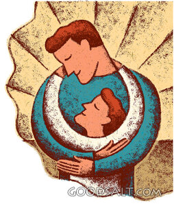 Father and Child Embrace