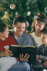 Family Bible Reading at Christmas