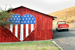 Flag Heart on a Barn