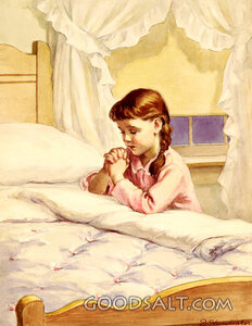 Girl Praying at Bedside