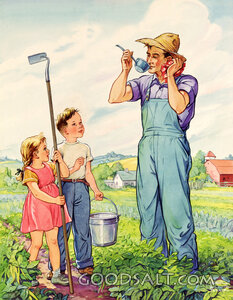 Giving Farmer Drink of Water