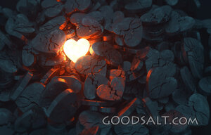 Glowing Heart with Broken Hearts
