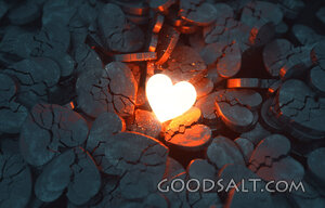 Glowing Heart with Broken Hearts