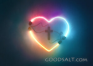 Glowing Heart with Cross