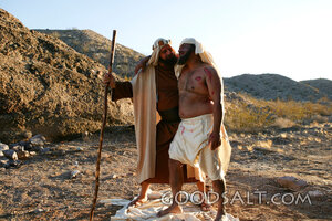 The Good Samaritan Lifts the Wounded Man