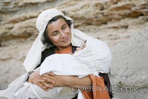 Israelite Mother Holding a Swaddled Baby