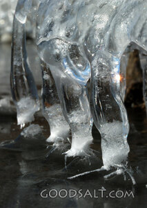 Icicles With Frost Crystals at Base
