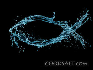 Jesus Fish Made of Water