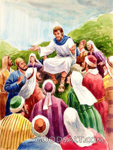 Jesus Teaching On Mountainside